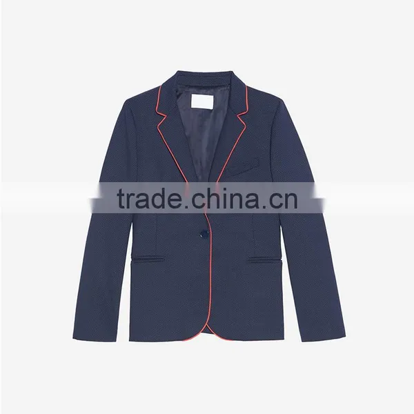 New Fashion Italian Collars Edging Trim Button Fasten Dot Print Jackets Womens photo-6