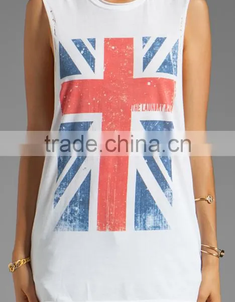 Ladies White Polyester Tank Top photo-4