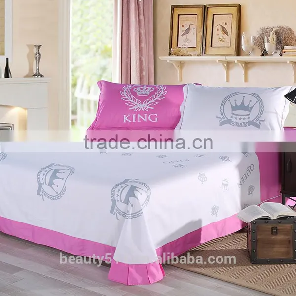 Hotel Textile Cotton Sheet Italian Sateen Color Block Bedding Sheet Sets photo-3