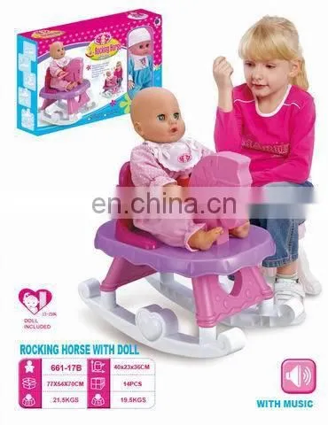 Kids Colorful Plastic Rocking Horse Toys, Riding Horse Set Without Doll photo-4