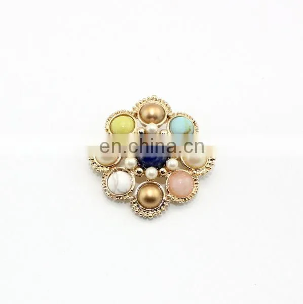 New Arrival Pearl and Turquoise Round Brooch Fashion Lady Gifts photo-3