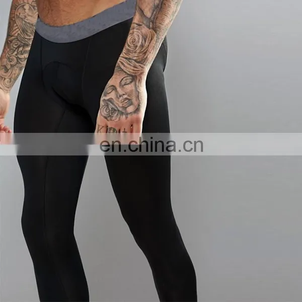 Mens Black Trainning Spandex Tight Legging photo-3