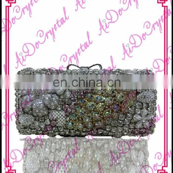 Aidocrystal Clear Color Custom Rhinestone Wedding Party Shoes and Matching Bag Set photo-2