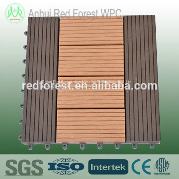 Bamboo Plastic Outdoor and Indoor Wpc Tiles Decking Flooring photo-3