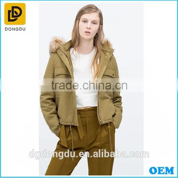 Casual Fur Trim Winter Coat 2016 Wholesale