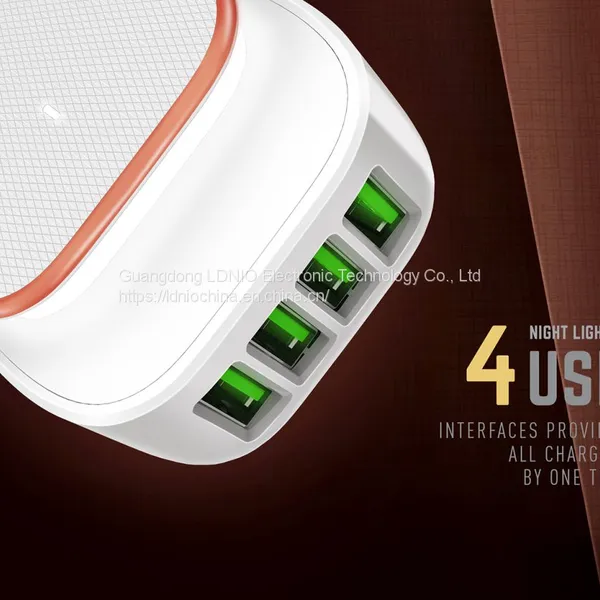 4-port Fast Charging LED Touch Night Light USB Mobile Charger photo-3