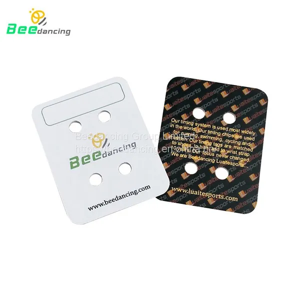 Custom Logo Printed 4 Holes Shoe Tag for Marathon Race Chip Timing photo-2