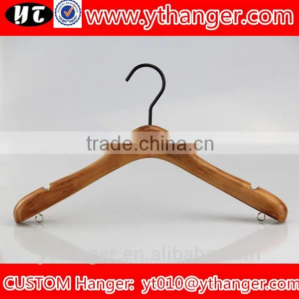 YY0508 China Supplier Brown Wooden Clothes Hanger With Laser Logo photo-6