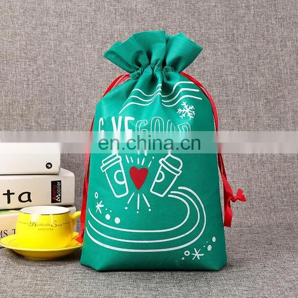 Promotional Christmas Drawstring Non Woven Bag Kids With Custom Logo photo-4