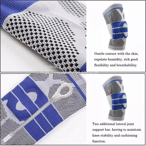 Factory Price Sports Safety Breathable Knee Support Belt Wrap Elastic Anti-slip Knee Brace photo-3