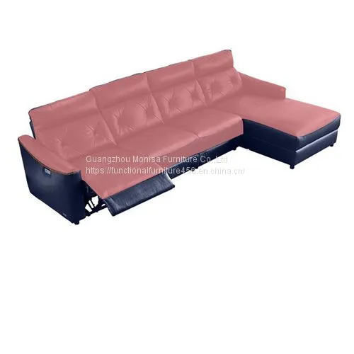 Italian-Style Sofa Cinema Living Room Minimalist Combination First Layer Cowhide Corner Sofa photo-3