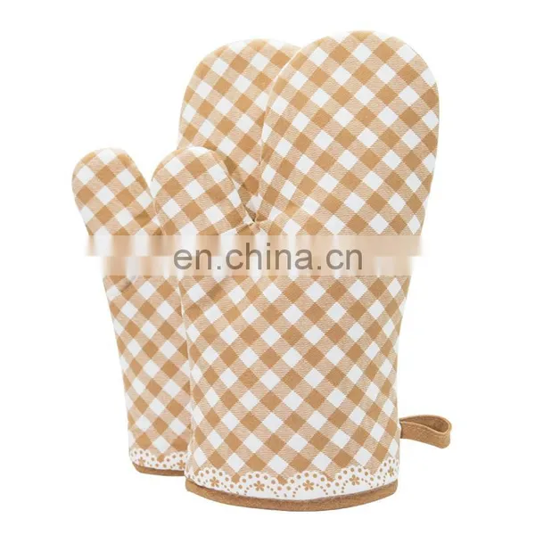 Factory Wholesale Microwave Barbeque Kitchen Insulation BBQ Heat Resistant Cotton Grill Oven Mitts Gloves photo-3