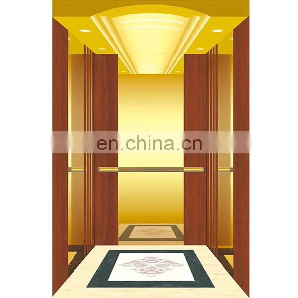 Professional 6 Persons MRL Gearless Mirror Etching Elevator Lift Passenger Cabin photo-3