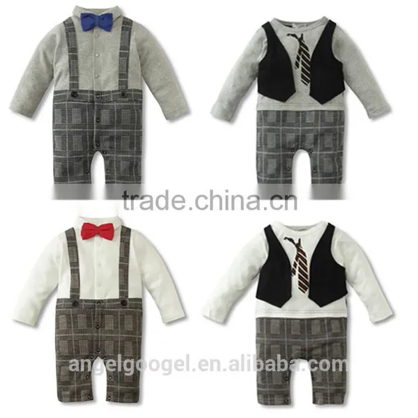 Long Sleeve Gentleman Rompers and Baby Bodysuit Custom Print AG-LA0029 photo-3