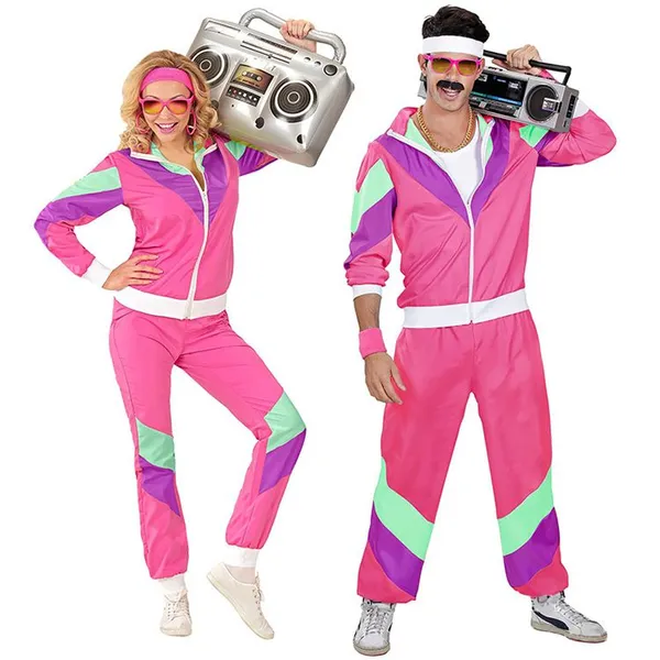 Carnival Halloween Vintage Party Adult Women Men Retro Sets 70S And 80S Outfit