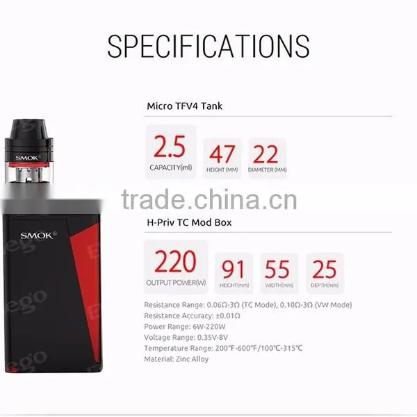 Smok H-PRIV 220W TC Kit With Micro TFV4 Tank H PRIV TC 220W ,Smok H-Prive Wholesale photo-6