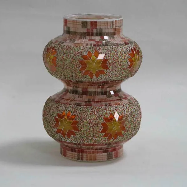 Flower Bottle Bud Vase Table Vase Glass Vase Colorful Unique Vase Home Decoration Flower Vase Gift Set Flower Pot Mosaic Vase Glass Jar Glass Pot photo-3