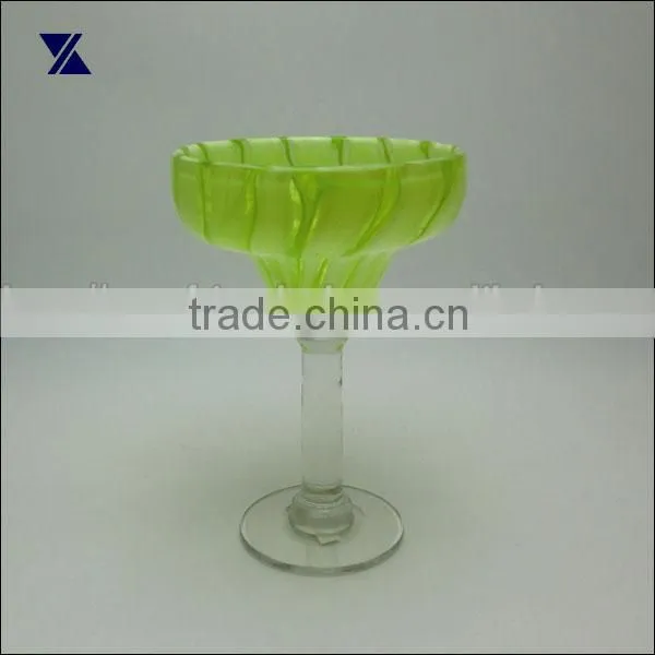 Hand Blown Recycled Green Margarita Glass photo-1