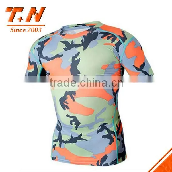 Custom Sublimation Printed Men Short Sleeve Rash Guard photo-3
