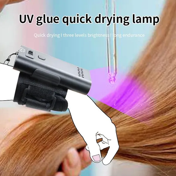 UV-Light Hair Extension Machine Lamp– UV Curing Equipment for V-Light Tape Hair Extensions & Hair Bundles,UV Glue and Comb Kit photo-2