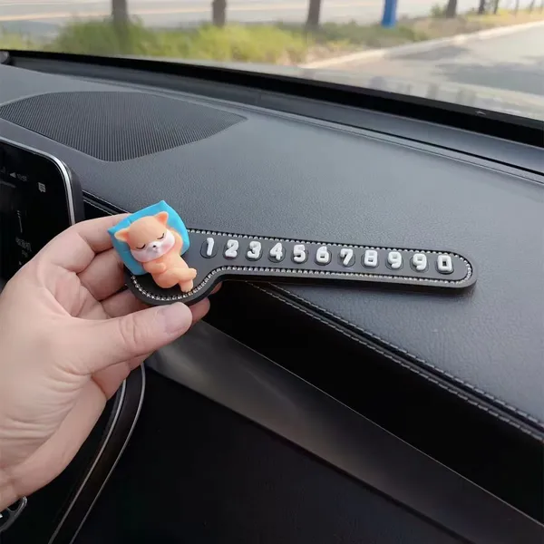 Factory Direct Creative Cute Silicone Car Decor Ornament DIY Temporary Parking Phone Number Plate photo-2