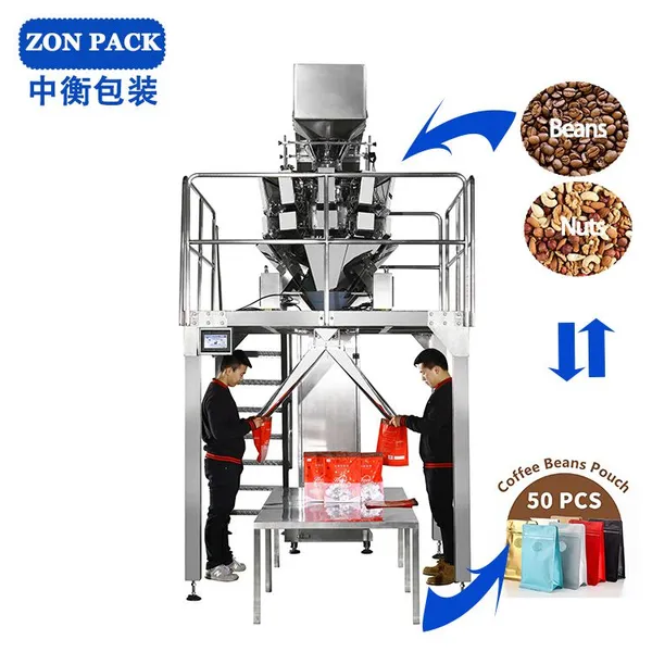 Système de conditionnement semi-automatique manuel pour sachets Doypack, machine de remplissage de sacs préfabriqués de 50 Kg