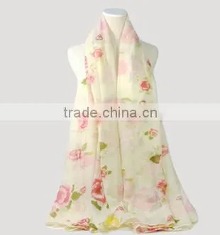 Selling Latest Design Cheap Colorful Flower Printed Scarf photo-3