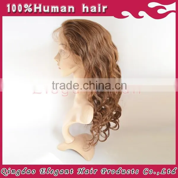 2015 Qingdao Elegant Virgin Hair Brazilian Hair Lace Front Wig With Side Bang photo-5