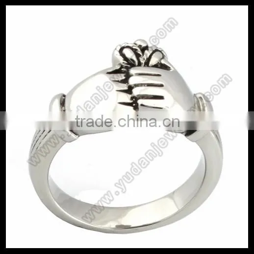 Custom Heart Celtic Claddagh Band Ring photo-2