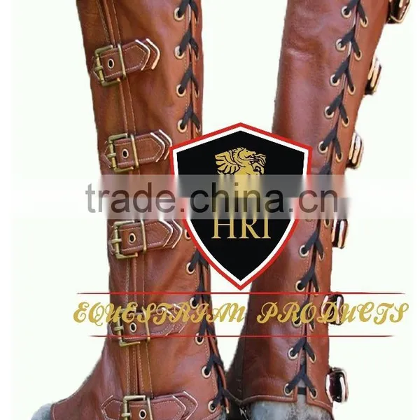 Leather Spainish Half Chaps&Gaiters / Horse Riding Geniun Leather Half Chaps / Horse Riding Natural Leather Half Chaps/Gaiters