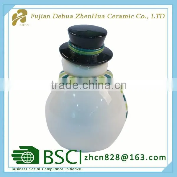 Ceramic Christmas Snowman Small Sugar Pot photo-3