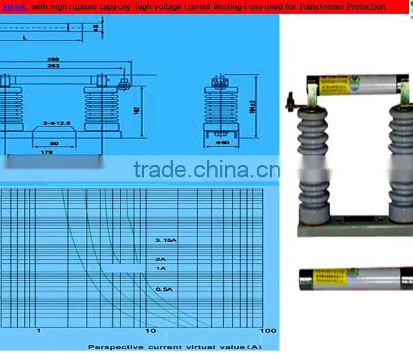 XRNP1 Series With High Rupture Capacity , High Voltage Current-limiting Fuse Used for Transformer Protection photo-3