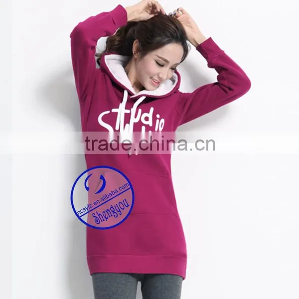 CVC Fleece Women Wholesale Tall Sweatshirts Hoodies photo-3