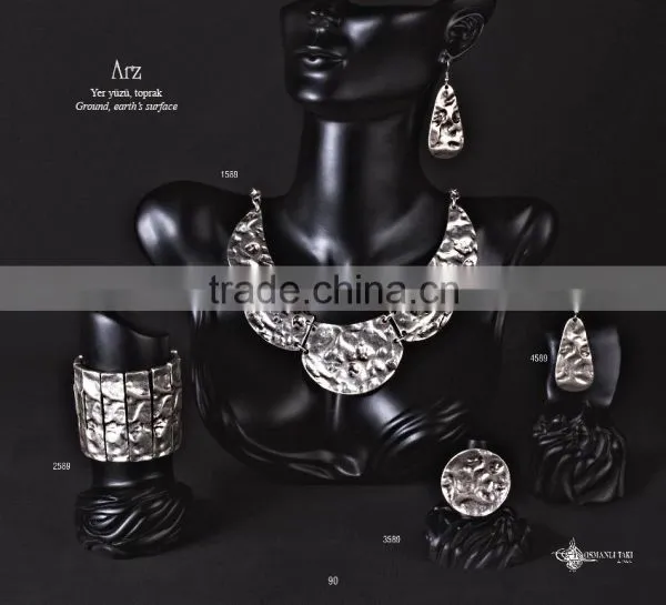 Ring Earring Bracelet Necklace Turkish Ottoman Ethnic Antique Style Jewelry Set Made in Turkey photo-5