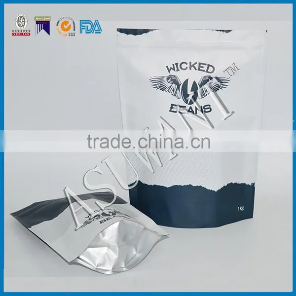 Customized Aluminum Foil Zip Stand Bag Black Color With Window for Food Pouches Printed photo-5