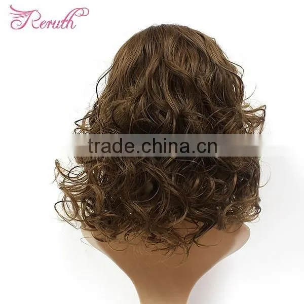 Middle Length Beautiful Wavy Natural Black Human Hair Wig photo-3