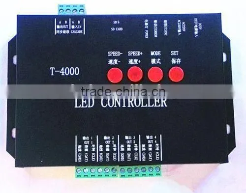 T-4000S Led Pixel Controller sd Card,T-4000 Full Color Led Controller 4ports*1024pixels Max 4096pixels 2A Adapter Free photo-2