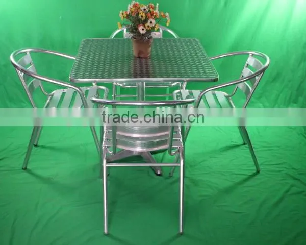 Cheap Restaurant Furniture Cast Aluminum Chair With Stainless Steel Table YC001 YT2 photo-5