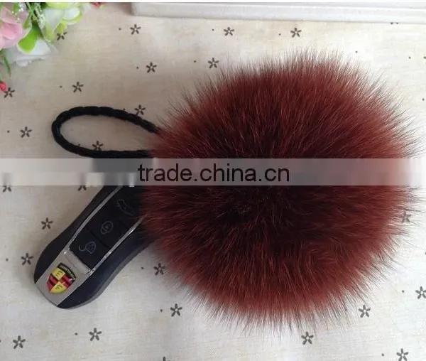 2016 Fashion Colorful Fox Fur Pom Pom Keychain photo-3