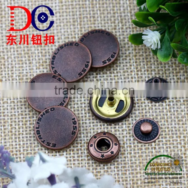Alphabet Brass Button 4 Part Snap Button,Snap Fastener for Clothing photo-2