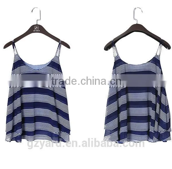 Fashion Lady Sexy Stripe Tank Top Loose Vest photo-6