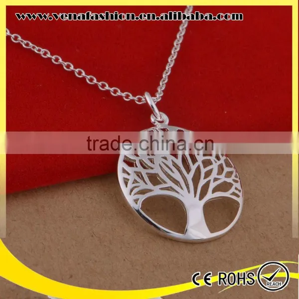Plated 925 Silver Christmas Silver Tree of Life Pendant Necklace Quality Choice photo-2