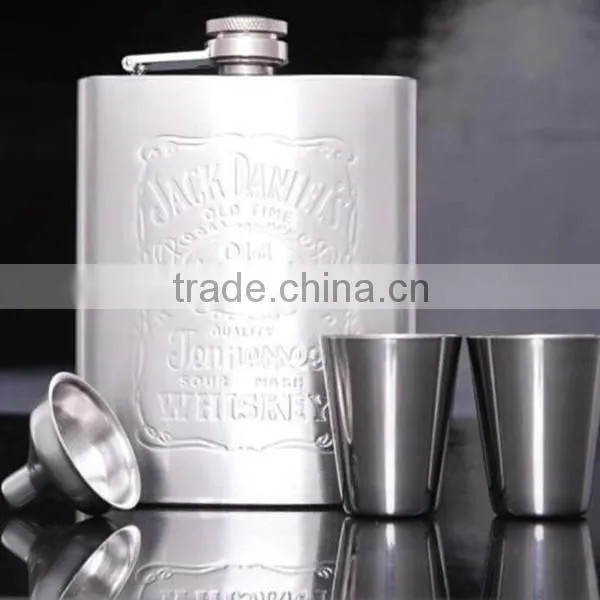7 oz Hip Flask Stainless Steel Flagon Wine Pot Set Portable Bottle Funnel photo-3