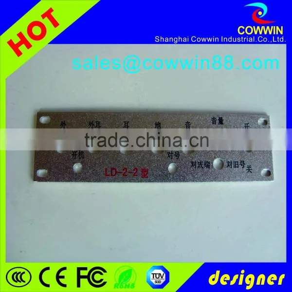 Hot Oval Shape Custom Etched Steel Name Plate With Stitch Holes photo-3