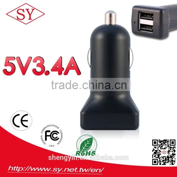SY D3 5V 3.4A USB Car Charger Dual USB Car Charger Wholesale Car USB Charger