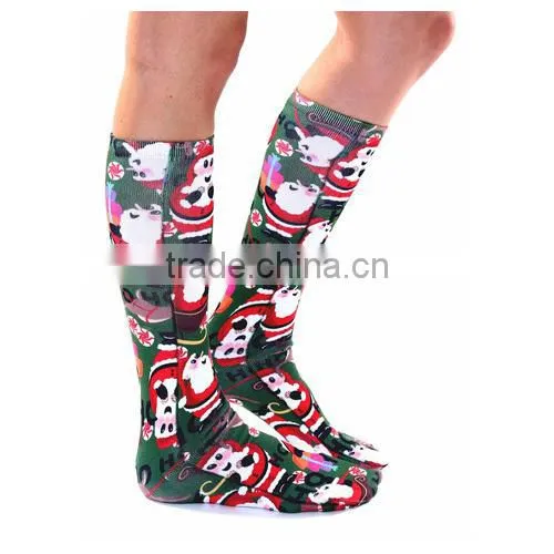 Santa Snowman Printing Christmas Sock photo-2