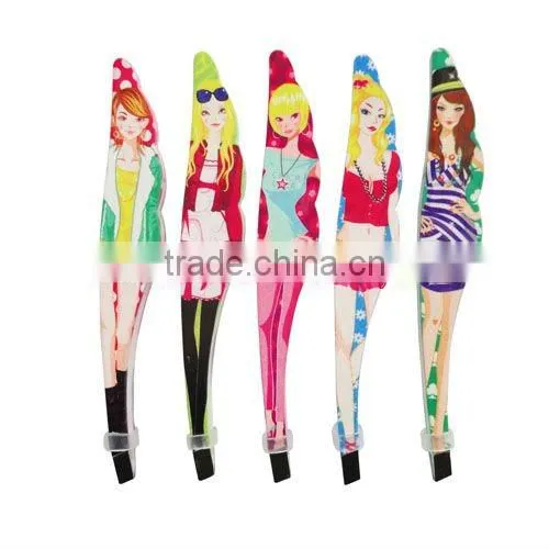 Eyebrow Tweezers With Lady Printing,eyelash Tweezers,cosmetic Tweezers
