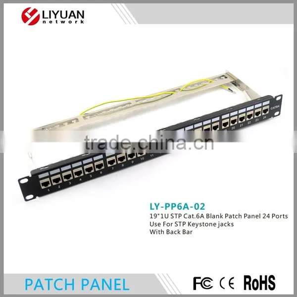 LY-PP6A-02 CAT6A 24 PORT PATCH PANEL RACK MOUNT TUFF JACKS QUALITY! 19" 1U STP Blank Patch Panel With Back Bar photo-2