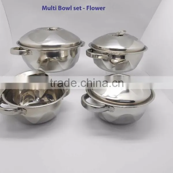 Stainless Steel Multi Bowl Set for Cooking and Serving