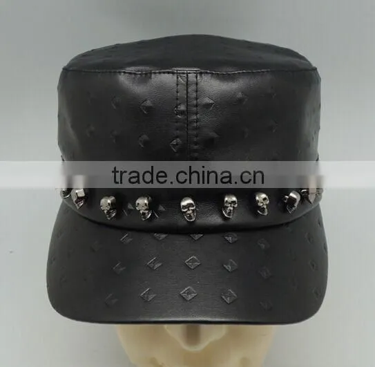 Fashion Punk Polyester Hook and Loop Custom Flat Top Hats